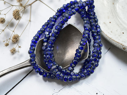 *50* 4x3mm Cobalt Picasso Trica Beads