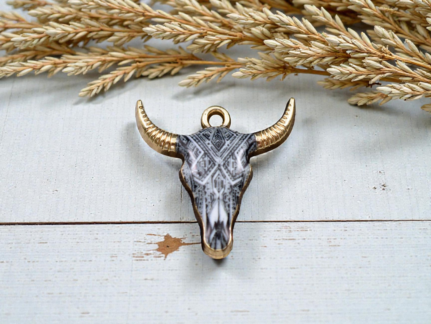 *10* 22x21mm Black & White Enamel Cow Head Charms