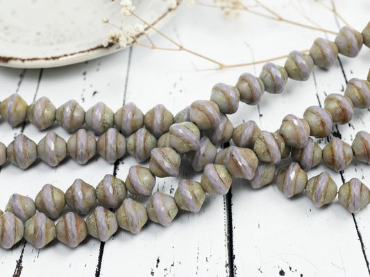 Opaque Light Purple Picasso Saturn Beads - Choose Your Size