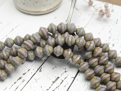 Opaque Light Purple Picasso Saturn Beads - Choose Your Size