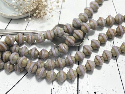 Opaque Light Purple Picasso Saturn Beads - Choose Your Size