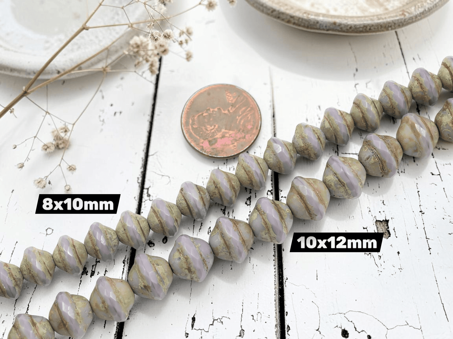 Opaque Light Purple Picasso Saturn Beads - Choose Your Size