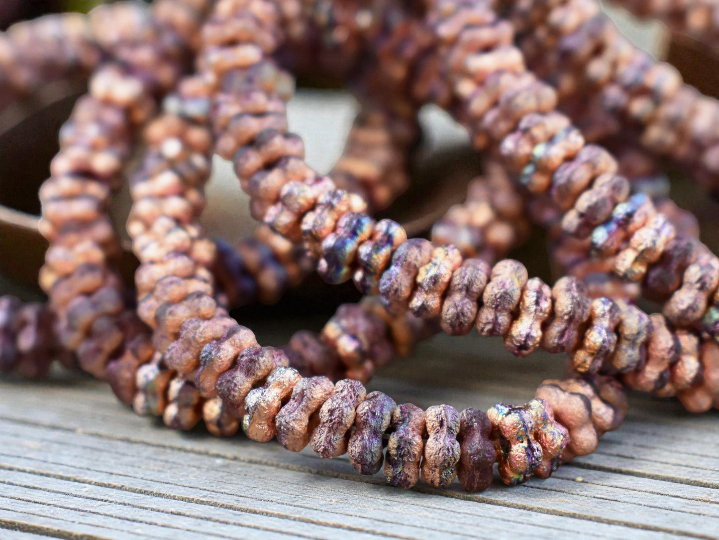 *50* 5mm Etched Copper AB Forget Me Not Rondelle Daisy Beads