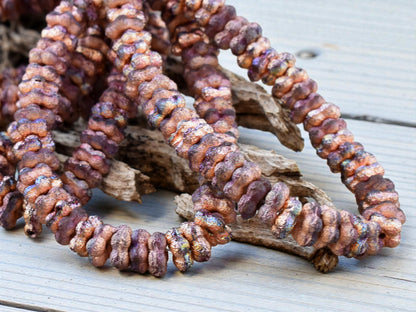 *50* 5mm Etched Copper AB Forget Me Not Rondelle Daisy Beads