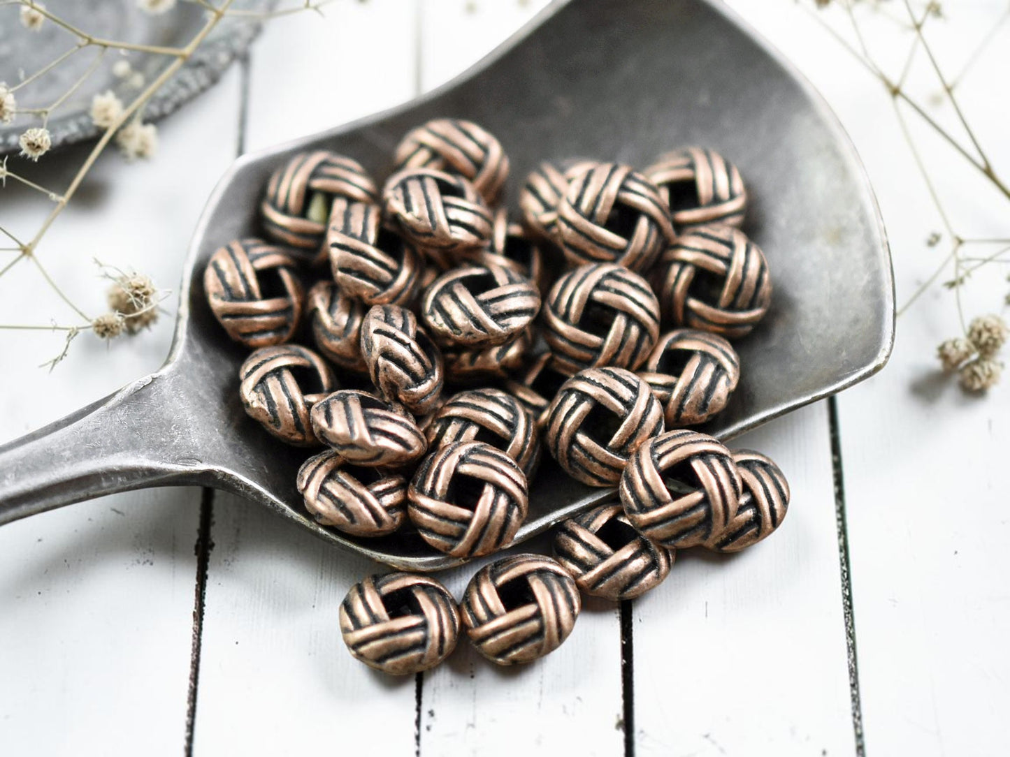 *100* 6mm Antique Copper Puffy Rondelle Spacer Beads