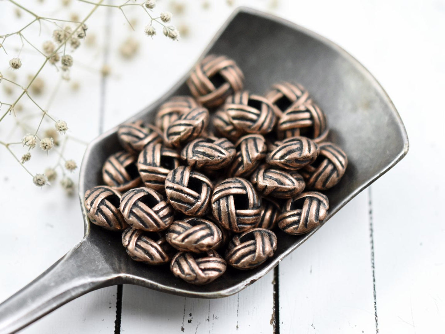 *100* 6mm Antique Copper Puffy Rondelle Spacer Beads