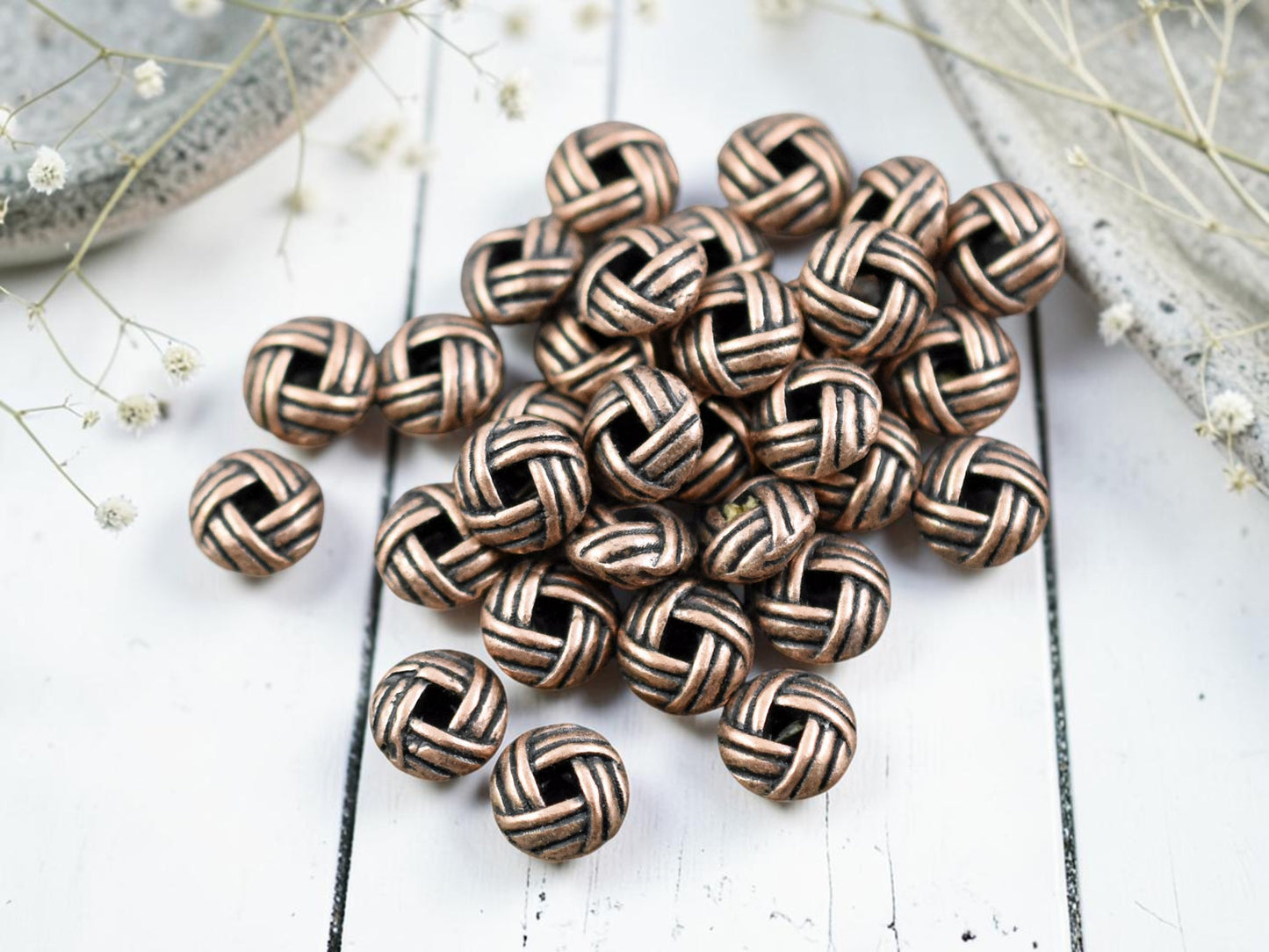 *100* 6mm Antique Copper Puffy Rondelle Spacer Beads
