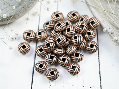 *100* 6mm Antique Copper Puffy Rondelle Spacer Beads