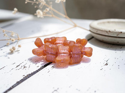 *10* 16x11mm Pink Washed Matte Orange Butterfly Beads