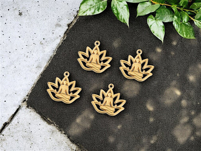 *50* 18x17mm Gold Plated Lotus Flower Charms