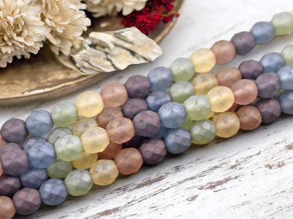 *15* 8mm Matte Gemtone Fire Polished Round Beads
