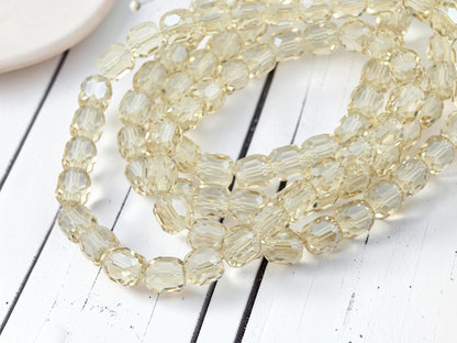 *10* 11x10mm Electroplated Smokey Crystal Faceted Barrel Beads