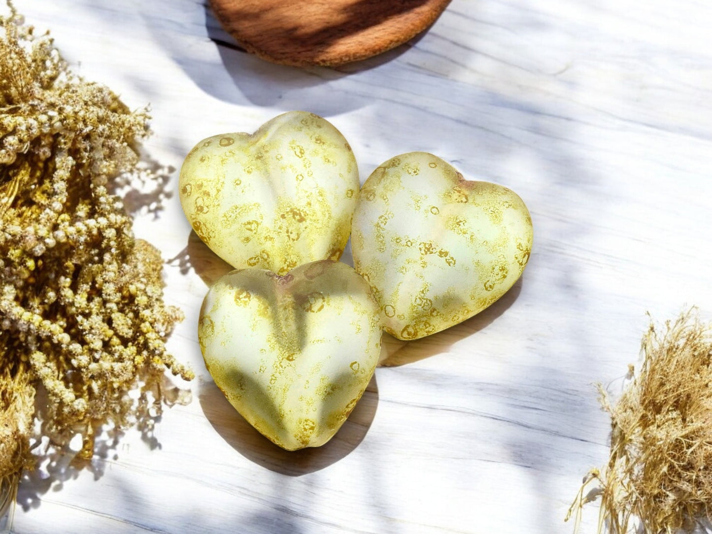 *6* 16mm Matte Seafoam Crystal Picasso Heart Beads