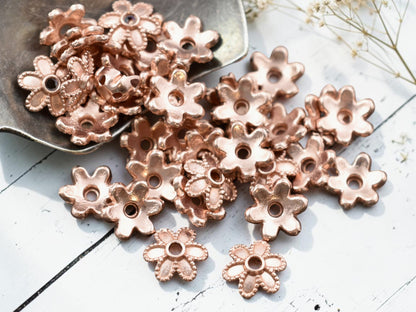 *100* 8mm Rose Gold Bead Caps