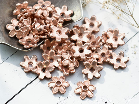 *100* 8mm Rose Gold Bead Caps