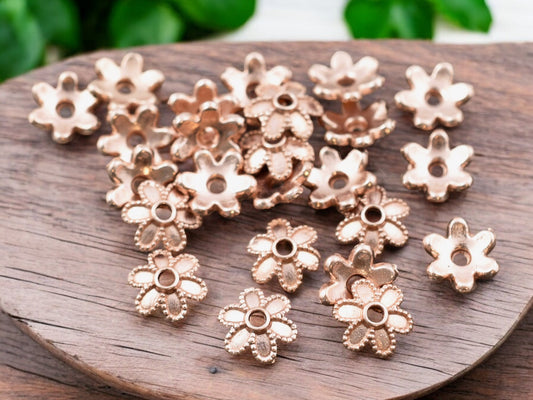 *100* 8mm Rose Gold Bead Caps