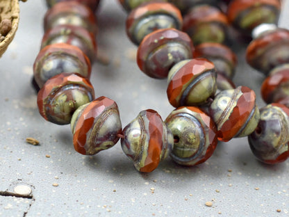 Orange Opal Picasso Saturn Beads - Choose Your Size