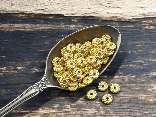 *200* 6mm Bright Gold Heishi Spacer Beads