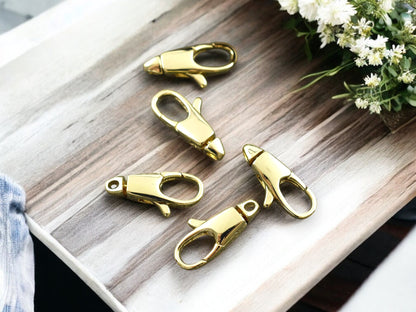 *5* 15x7mm 18k Gold Plated Swivel Lobster Clasps