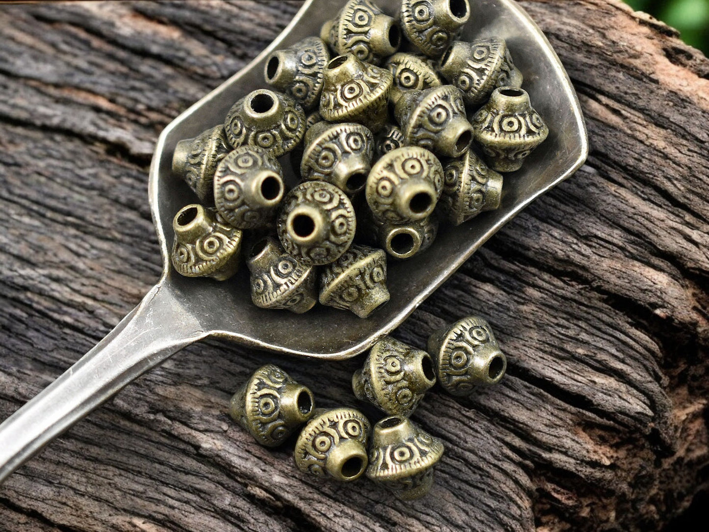 *100* 6mm Antique Bronze Bicone Spacer Beads