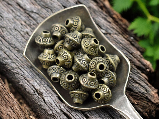 *100* 6mm Antique Bronze Bicone Spacer Beads