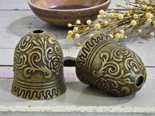 *2* 23x20mm Antique Bronze Ornate Bell Shaped Bead Caps