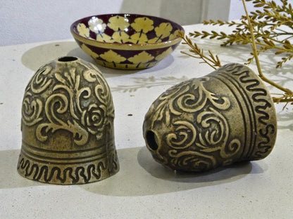 *2* 23x20mm Antique Bronze Ornate Bell Shaped Bead Caps