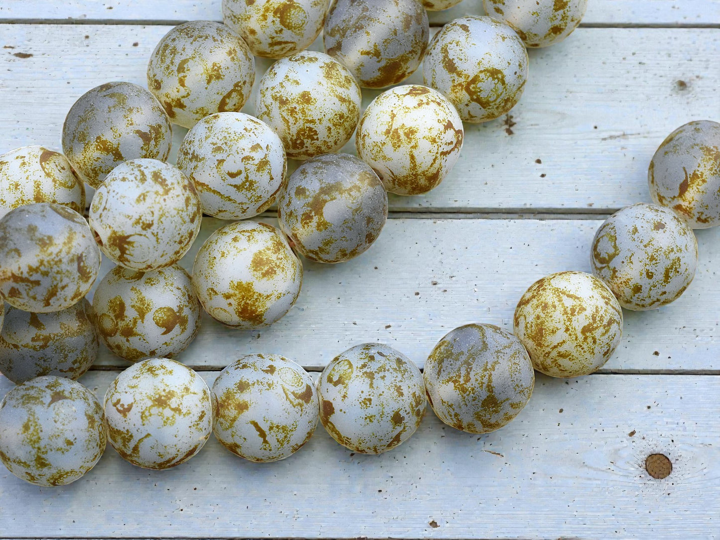 *8* 12mm Matte Pale Blue Travertine Round Druk Beads