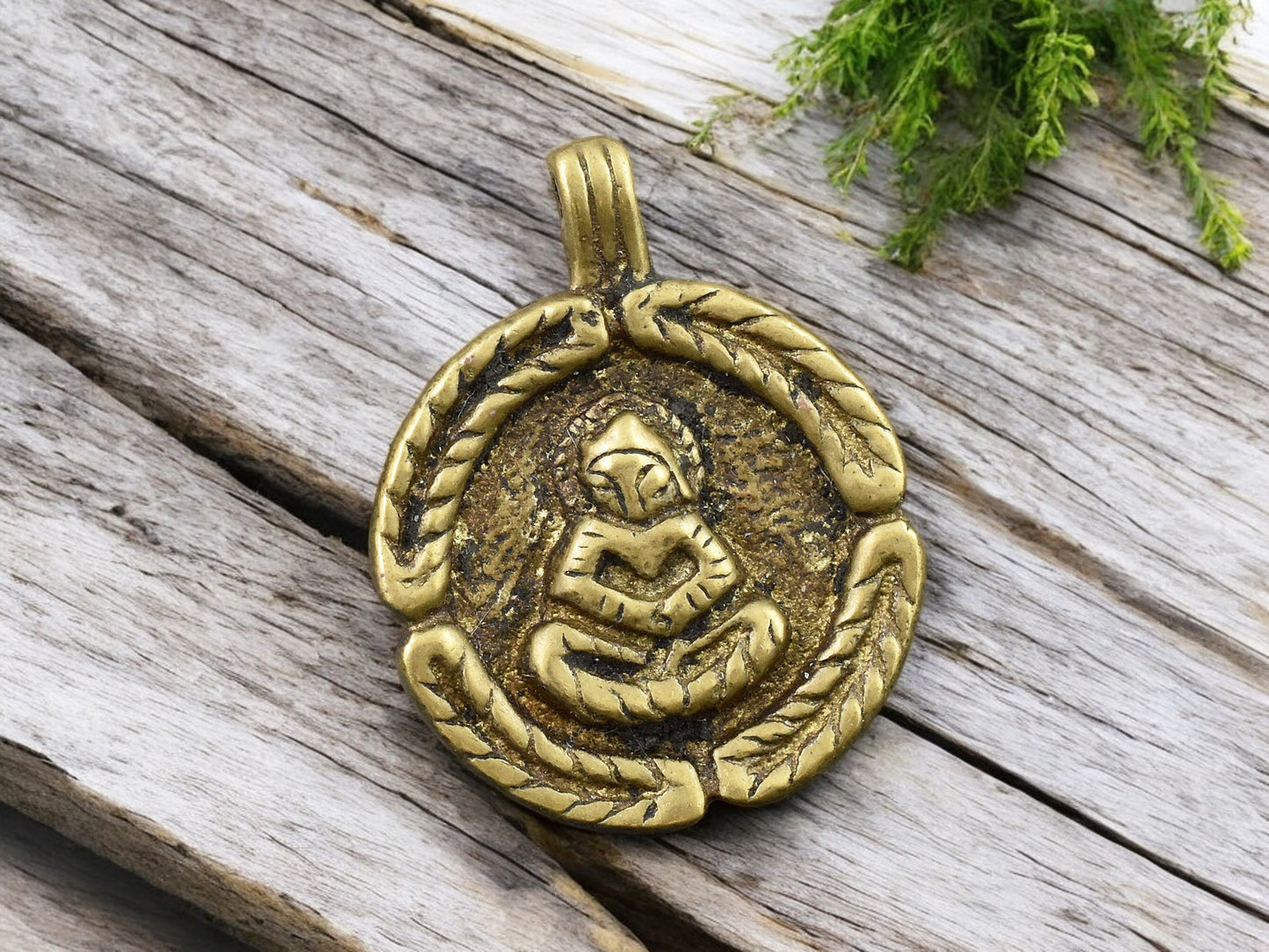 30x31mm Brass Buddha Amulet Pendant