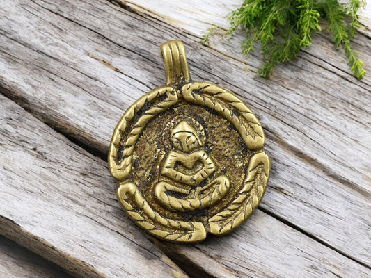 30x31mm Brass Buddha Amulet Pendant