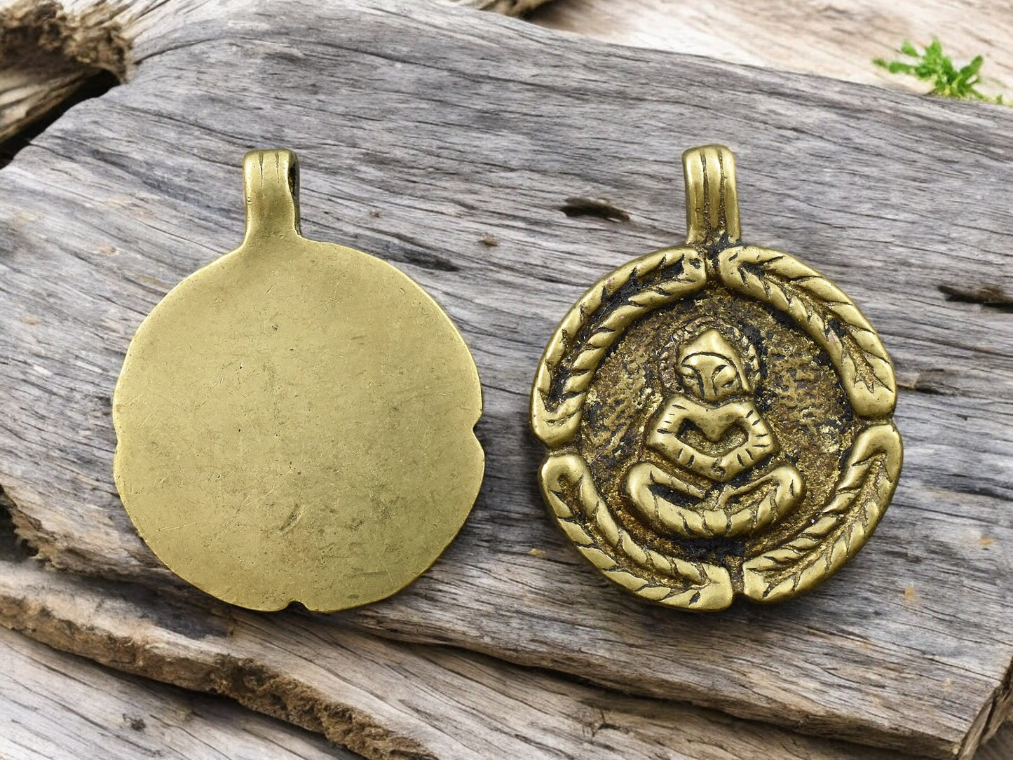 30x31mm Brass Buddha Amulet Pendant