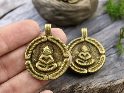 30x31mm Brass Buddha Amulet Pendant