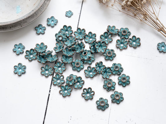 *200* 6mm Copper Patina Bead Caps
