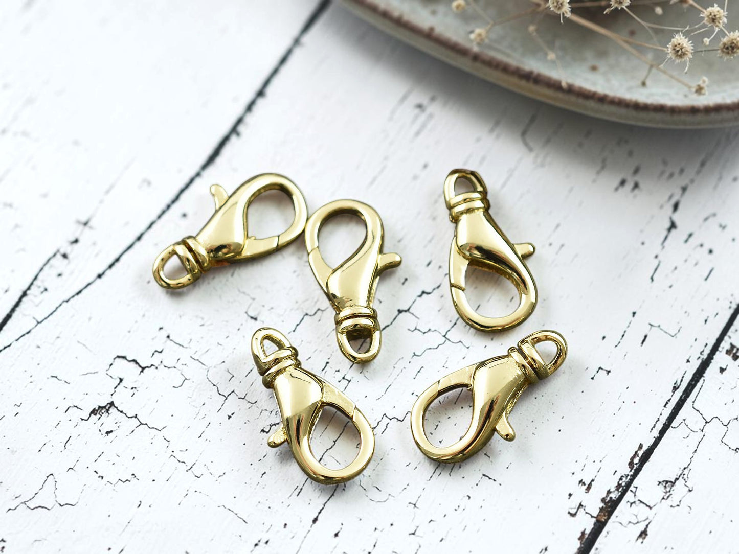 *5* 16x8mm 18k Gold Plated Swivel Lobster Clasps