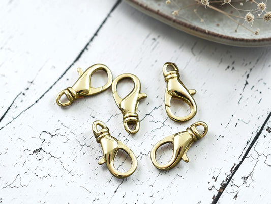 *5* 16x8mm 18k Gold Plated Swivel Lobster Clasps