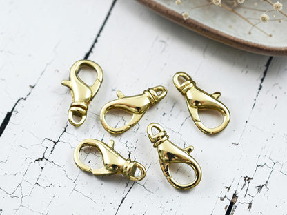 *5* 16x8mm 18k Gold Plated Swivel Lobster Clasps