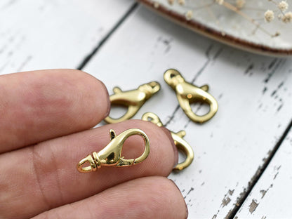 *5* 16x8mm 18k Gold Plated Swivel Lobster Clasps