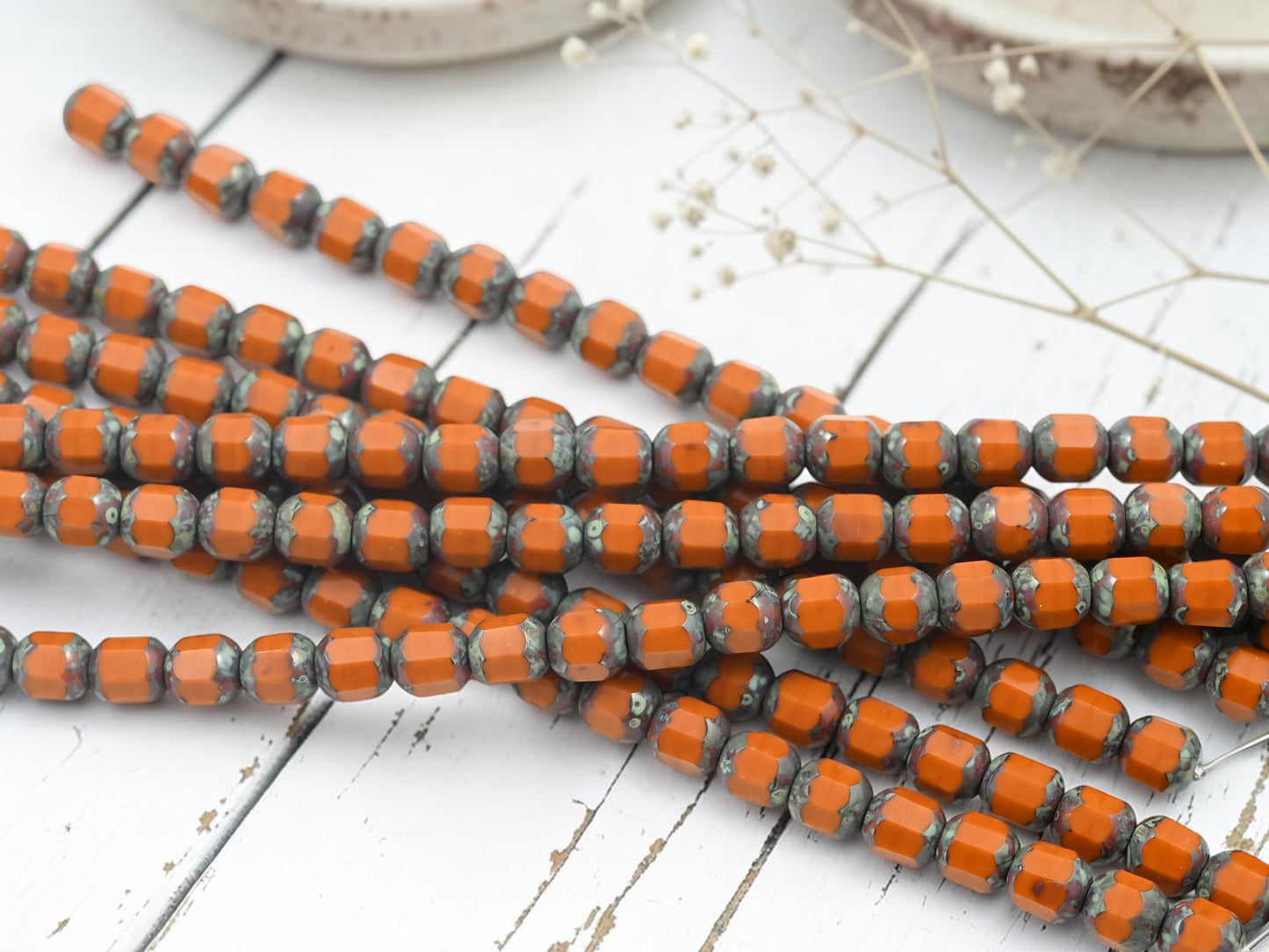 *20* 6mm Opaque Goldenrod Picasso Fire Polished Cathedral Beads