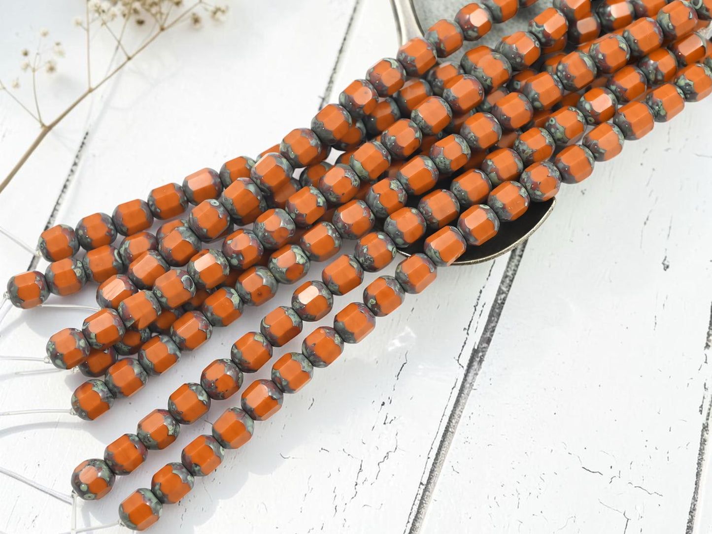 *20* 6mm Opaque Goldenrod Picasso Fire Polished Cathedral Beads