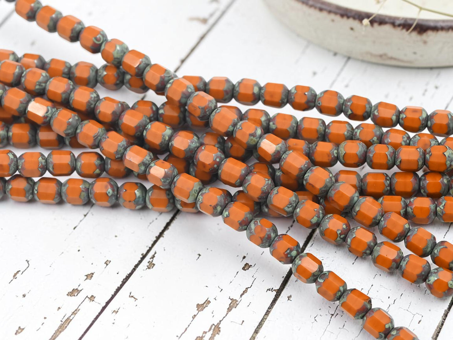 *20* 6mm Opaque Goldenrod Picasso Fire Polished Cathedral Beads