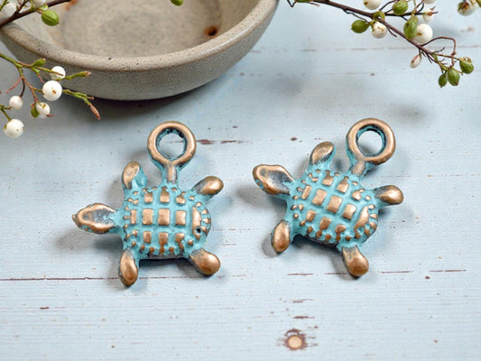 *20* 13x12mm Copper Patina Turtle Charms