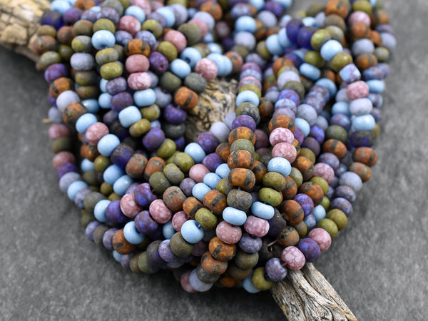 2/0 Aged Matte Killer Frost Picasso Mix Seed Beads