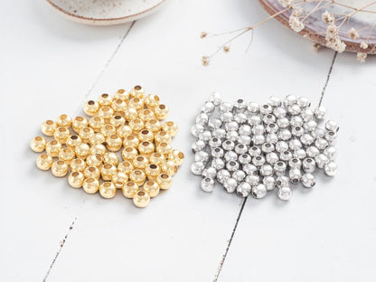 2mm Hollow Round Spacer Beads - Choose Your Color