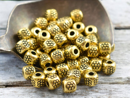 *250* 4mm Antique Gold Barrel Spacer Beads