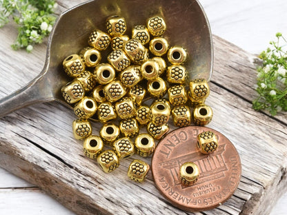 *250* 4mm Antique Gold Barrel Spacer Beads
