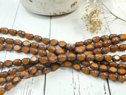 *19* 5x7mm Goldenrod Picasso Table Cut Oval Beads