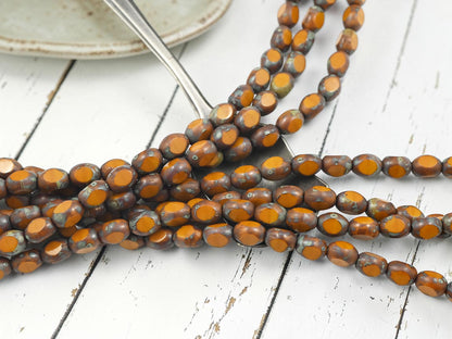 *19* 5x7mm Goldenrod Picasso Table Cut Oval Beads
