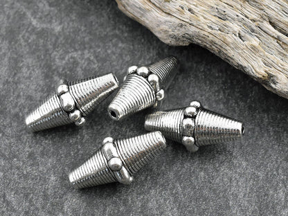 *10* 22x10mm Antique Silver Bicone Beads