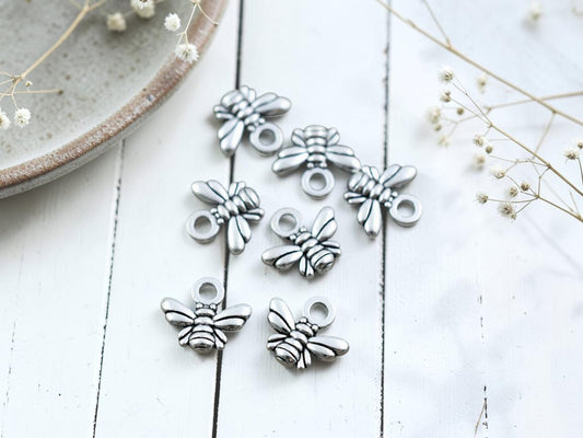*50* 10x11mm Antique Silver Bee Charms