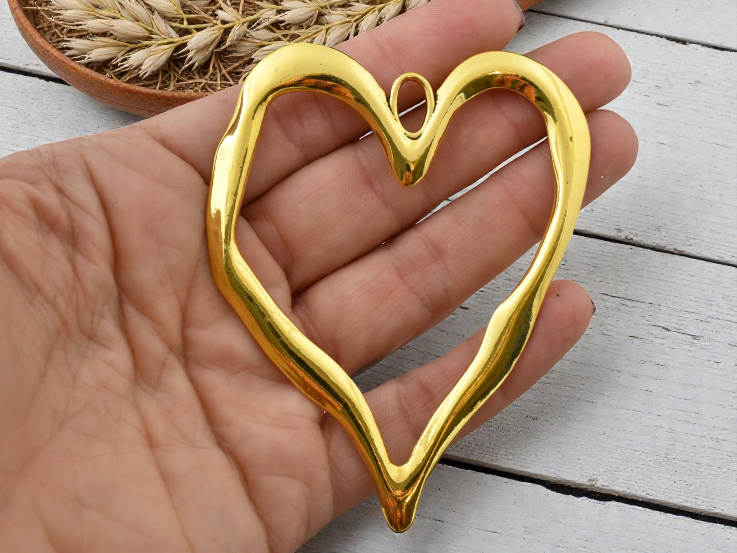 90x71mm Antique Gold Large Heart Pendant